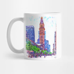 D&F Tower In Pointillism On The Mall Mug